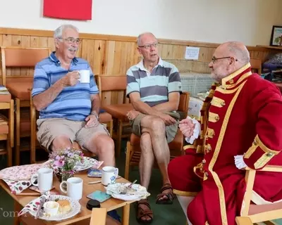 Our Town Crier joined us for our Cream Tea. 